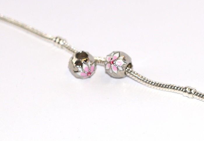 Korálek Fashion Jewerly - Romantická princezna, Enamel Květiny s růžovým středem, Lilie, Lotus 2304