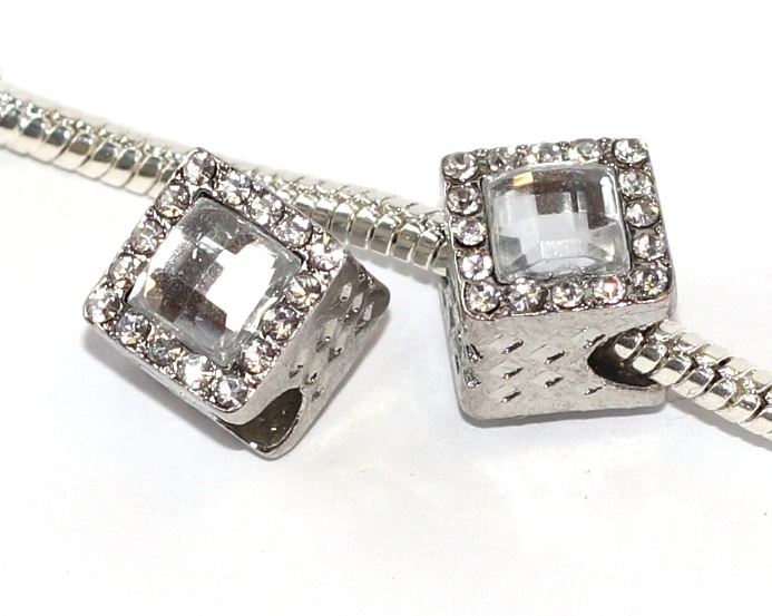 Korálek Fashion Jewerly - Elegantní Silver lady Chic, Zdobená kostka, Čtverec 2314