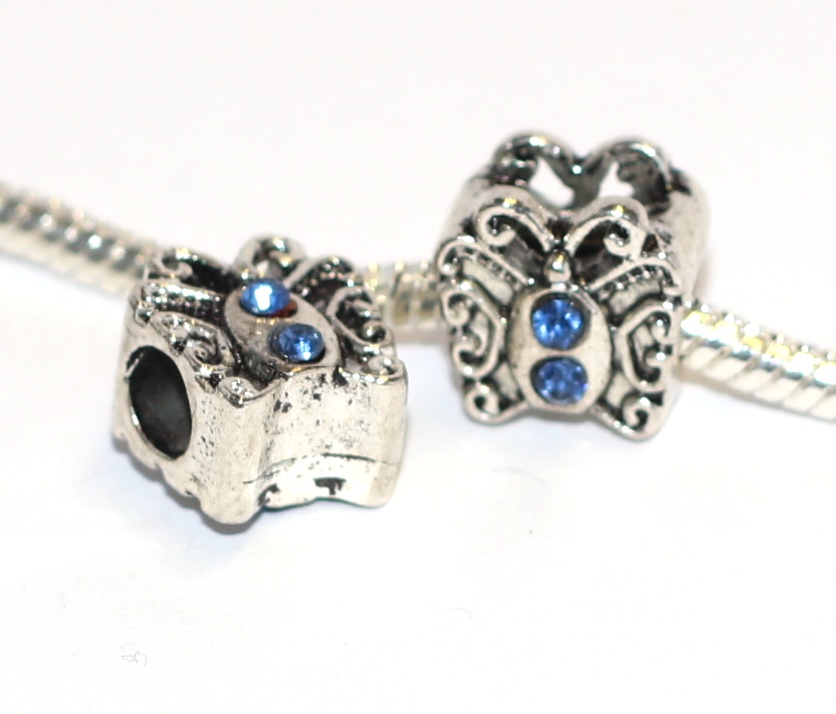 Korálek na náramek Fashion Jewerly - Modrý motýlek, Blue Butterfly 2321