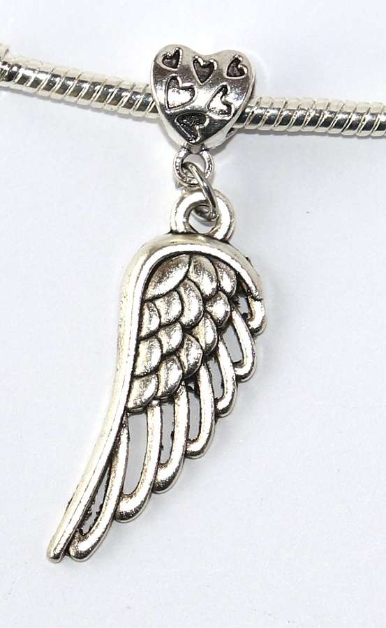 Korálek Fashion Jewerly - Přívěsek Andělské křídlo s růží, Srdce plné srdíček, Angels love 2337
