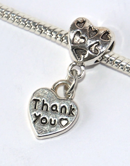 Korálek Fashion Jewerly - Přívěsek Srdce Thank You, Děkuji, Love Hearts 2341