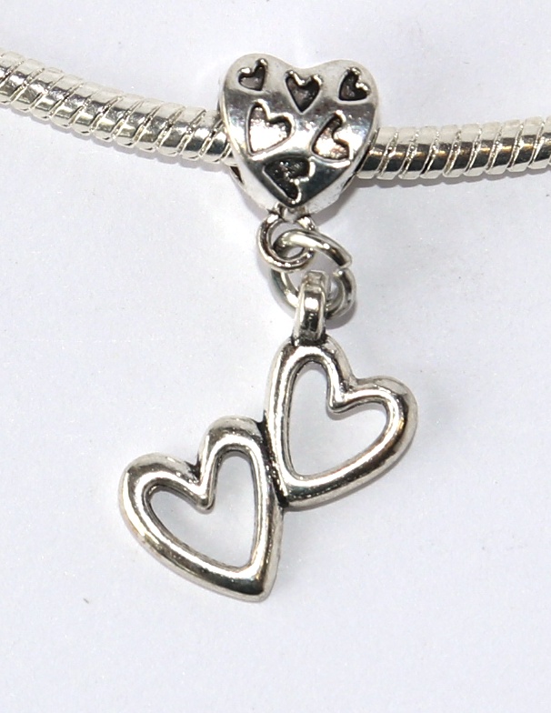 Korálek Fashion Jewerly - Přívěsek Dvě Srdce spojená, Srdíčka, Love Connection 2346