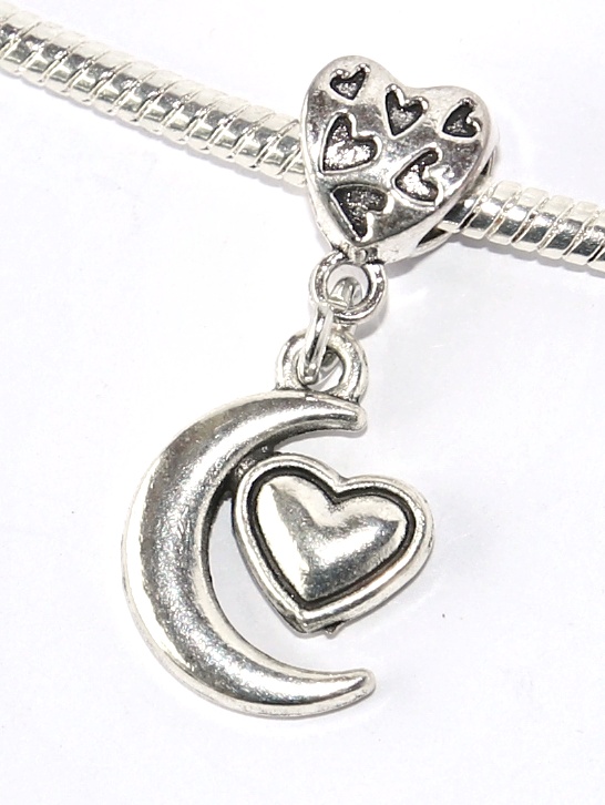 Korálek Fashion Jewerly - Přívěsek Srdce na Měsíci, Heart on the moon 2347