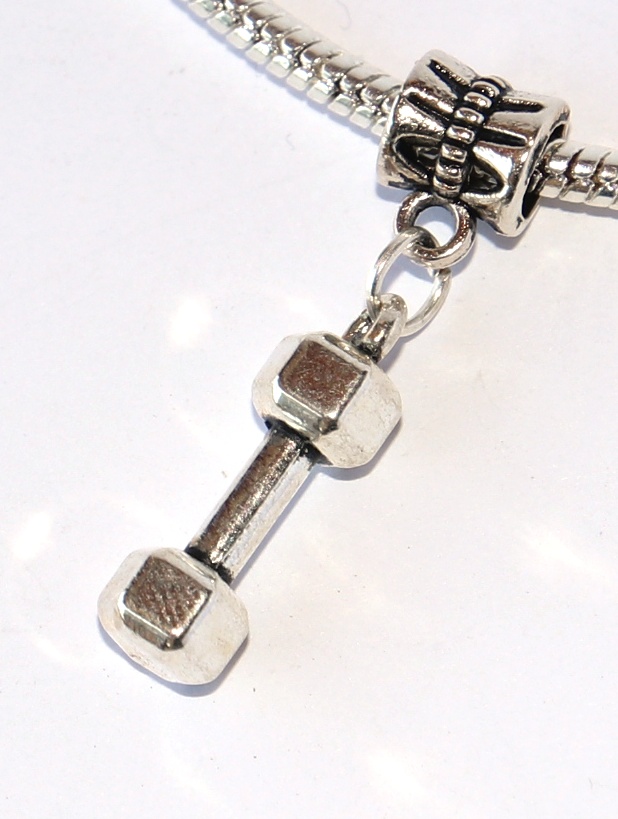 Korálek Fashion Jewerly - Přívěsek Činka, Posilovna, Svaly, Love workout 2364