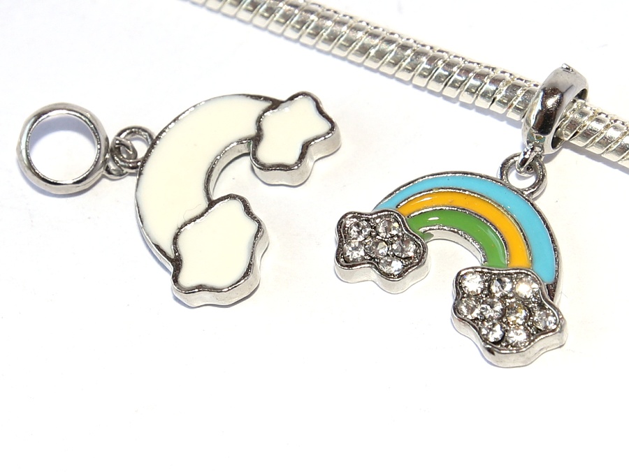 Korálek Fashion Jewerly - Přívěsek Duha s obláčky, Happy time, Love Rainbow 2451