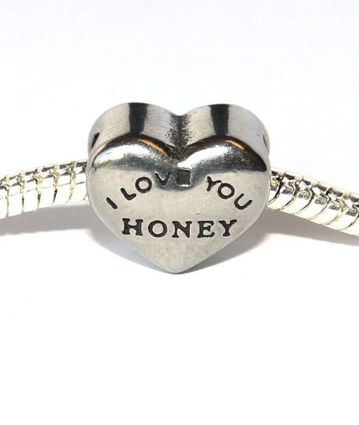 Korálek nerezový Fashion Jewerly - Miluji Tě zlato, miláčku, Srdce, I love you Honey 2473