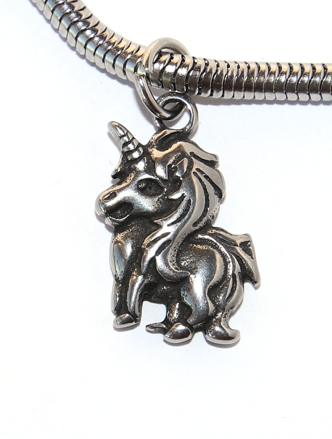 Korálek nerezový Fashion Jewerly - Přívěsek Jednorožec, Happy life and smile, Cute Unicorn 2579