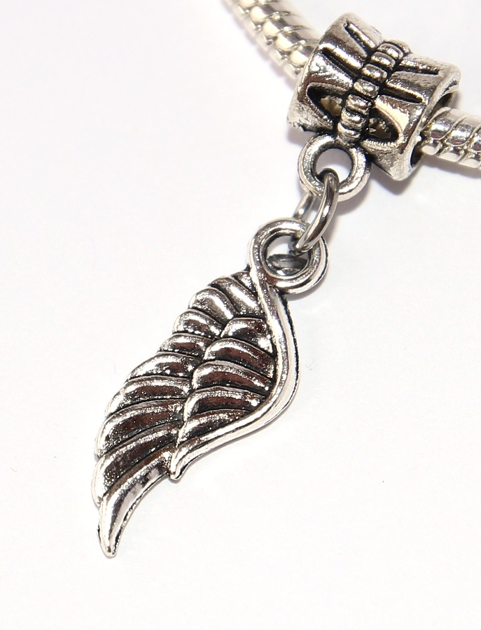 Korálek na náramek Fashion Jewerly - Přívěsek Andělské křídlo, Angel wings 2668