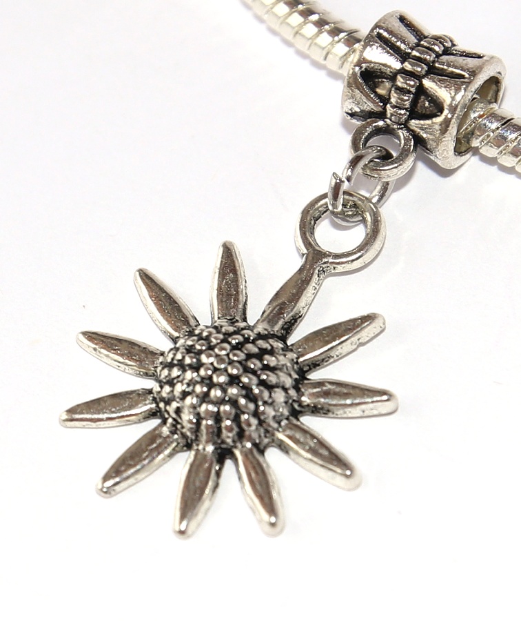 Korálek na náramek Fashion Jewerly - Přívěsek Slunečnice, Květina 2679