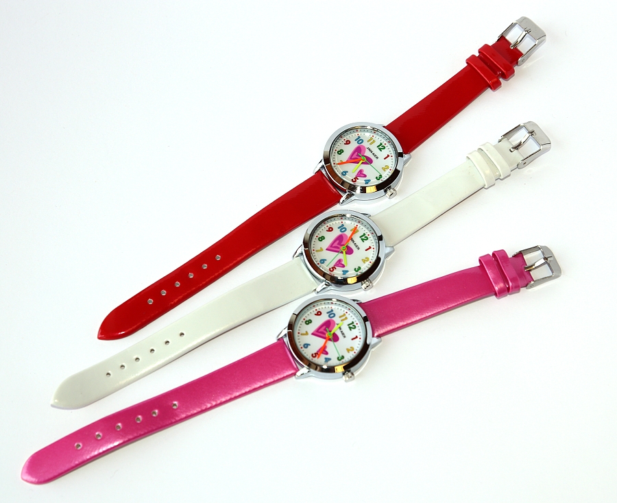 Dětské, dívčí hodinky Fashion Jewerly - Srdce pro princeznu, barevná čísla, moderní dívka 2795