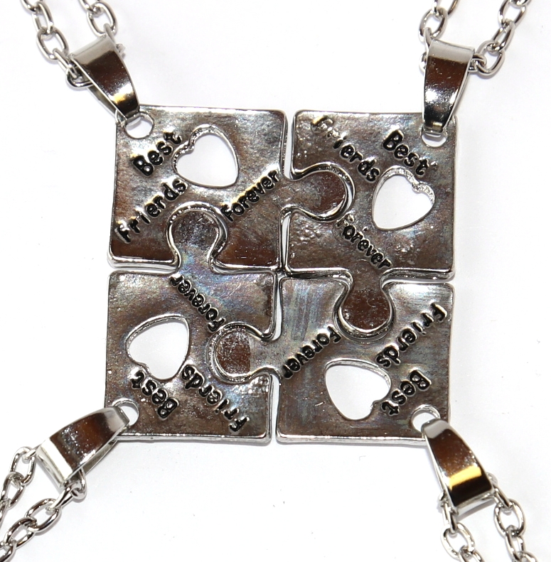4 ks Řetízky párové pro čtyři osoby - Nejlepší přátelé, Kamarádi navždy, Best Friends forever, Puzzle 2808
