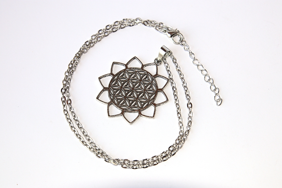 Řetízek Fashion Jewerly - Amulet s Květem života, Merkaba, Kvantová fyzika a vesmírné vědomí, Posvátná geometrie, Flower of Life 2813