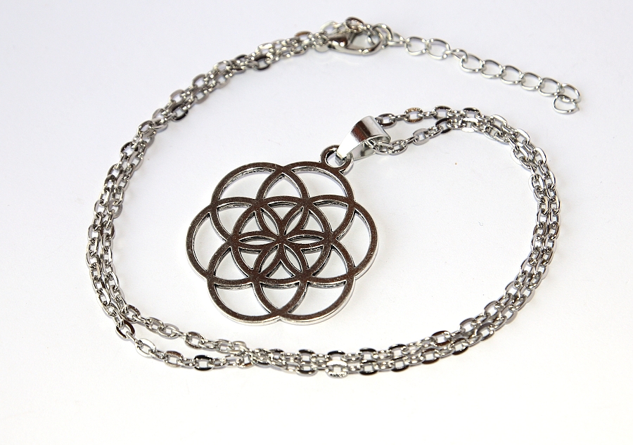 Řetízek Fashion Jewerly - Amulet s Květem života, Merkaba, Kvantová fyzika a vesmírné vědomí, Posvátná geometrie, Flower of Life 2814