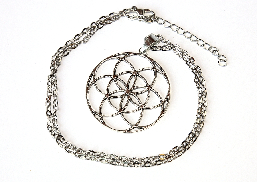Řetízek Fashion Jewerly - Amulet s Květem života, Merkaba, Kvantová fyzika a vesmírné vědomí, Posvátná geometrie, Flower of Life 2815