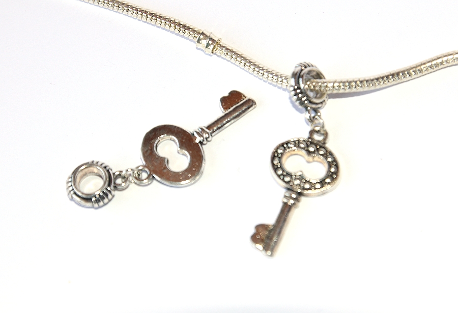 Korálek Fashion Jewerly - Přívěsek Zdobený klíček, klíč ke štěstí, Srdce, Tajemství, Key 2965