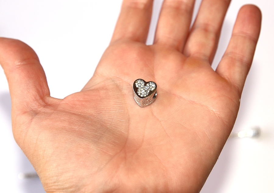 Korálek Fashion Jewerly - Srdce, Stříbrná myška Mickey 2994