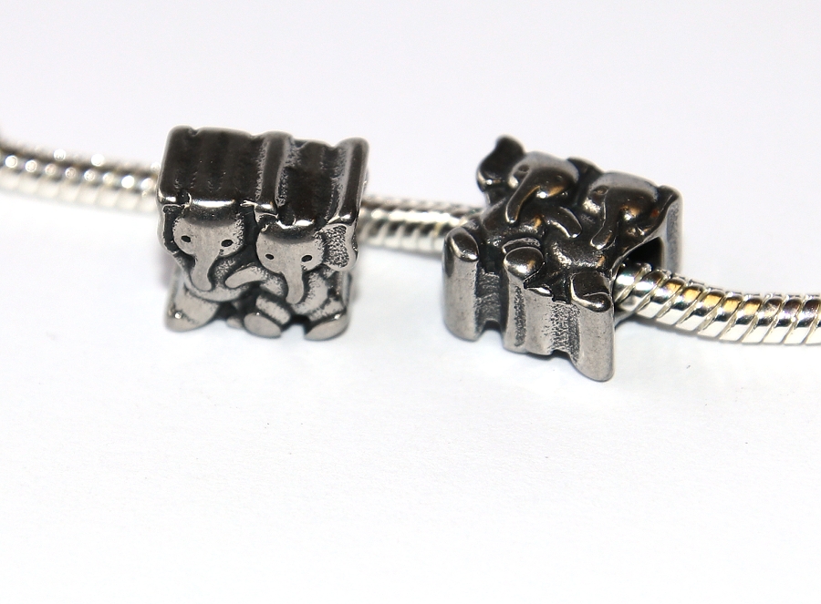 Korálek nerezový Fashion Jewerly - Sloni, Slůňata, Zvířata, Příroda, Elephants 3001