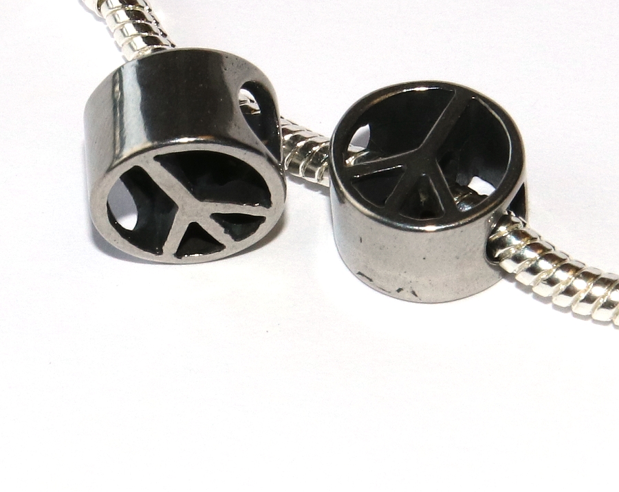 Korálek nerezový Fashion Jewerly - Hippeis, Zlatá mládež, Volnost, Svoboda, Mír 3005