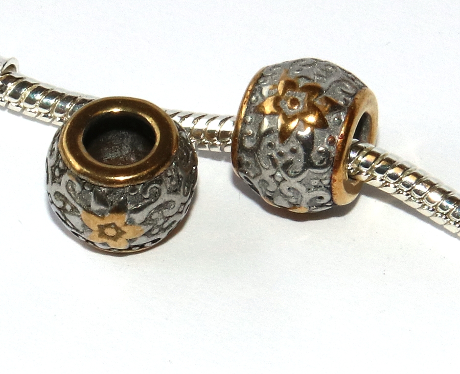 Korálek nerezový Fashion Jewerly - Květina, Květ pro královnu, Gold Flower 3006