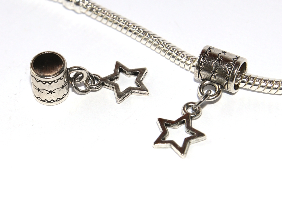 Korálek Fashion Jewerly - Přívěsek Pěticípá hvězdička - obrys, Obloha, Přání, Noc, Štěstí, Star 3092