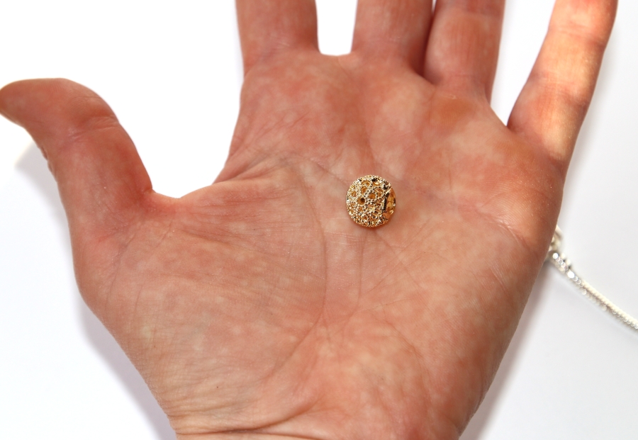 Korálek na náramek Fashion Jewerly - Zlatá kráska, Proplétaný půvab, Zlatá síť, Beauty 3108