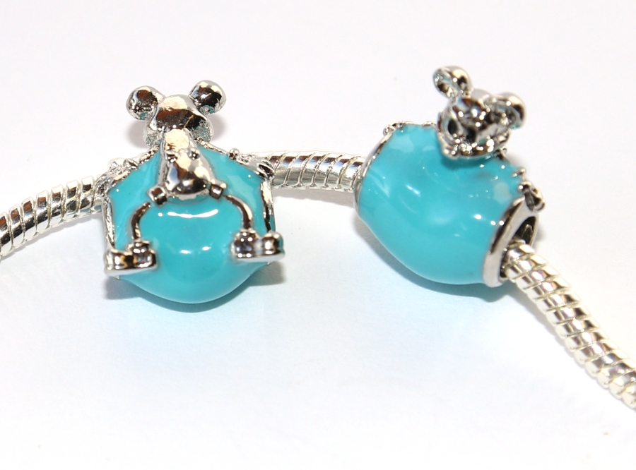 Korálek na náramek Fashion Jewerly - Modré srdce, Myška, Láska hřeje, Miláček, Mouse 3109