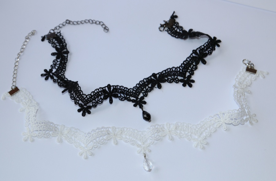 Choker Fashion Jewerly - Krajkový náhrdelník s kapičkou, Elegantní nejen pro nevěstu, Svatební romantika, Květinová dáma 3142