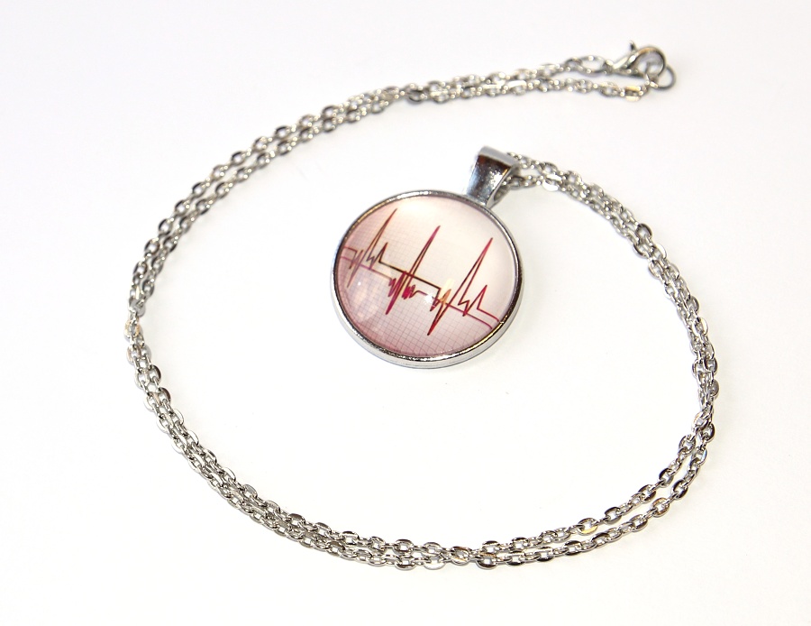 Řetízek Fashion Jewerly - Amulet Srdeční tep, Frekvence Srdce, Zdraví, Heartbeat 3194