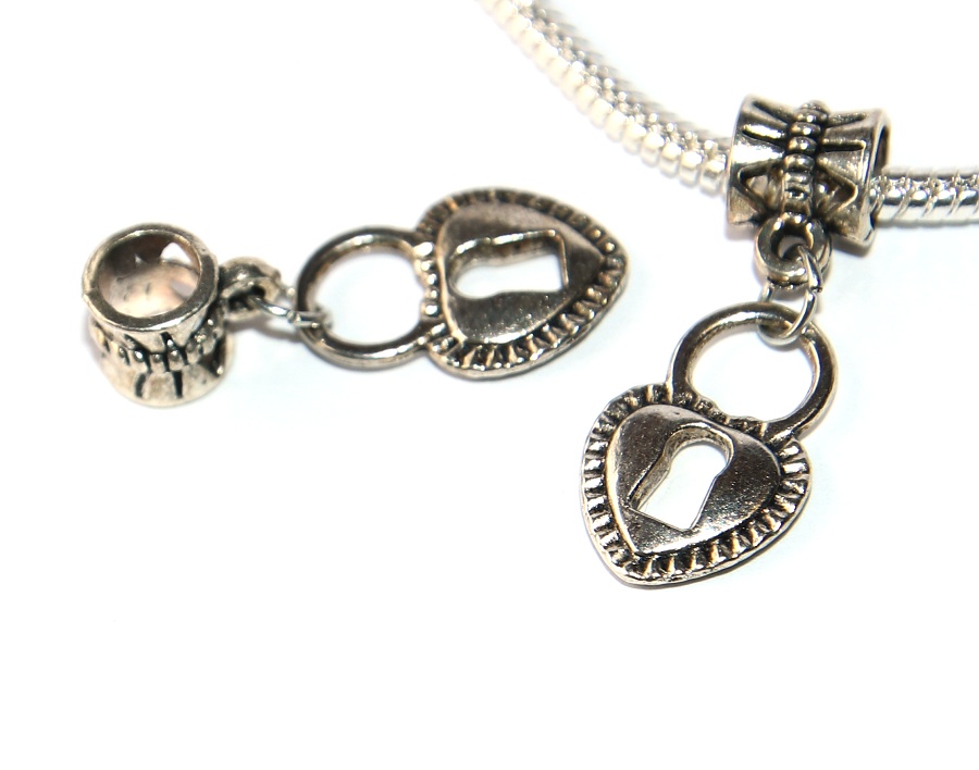 Korálek Fashion Jewerly - Přívěsek Srdce s klíčovou dírkou, Láska, Tajemství, Rodina, Heart lock 3226