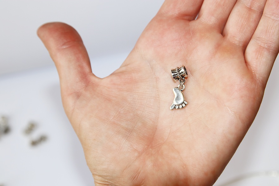 Korálek Fashion Jewerly - Přívěsek Šlápota, Stopa, Chodidlo, Pohyb, Zábava, Foot 3231