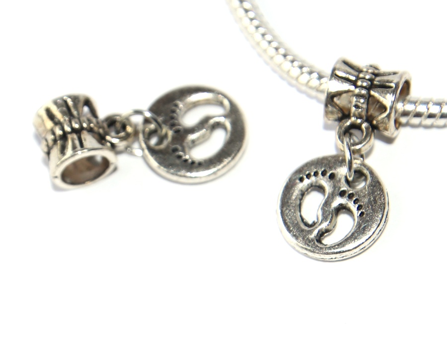 Korálek Fashion Jewerly - Přívěsek Lodské stopy, Šlápoty, Stopy, Chodidla, Pohyb, Zábava, Feet 3233