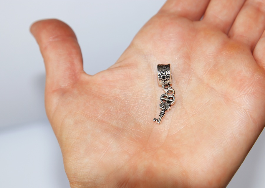 Korálek Fashion Jewerly - Přívěsek Klíček, Klíč ke štěstí, Srdce, Tajemství, Láska, Key 3238