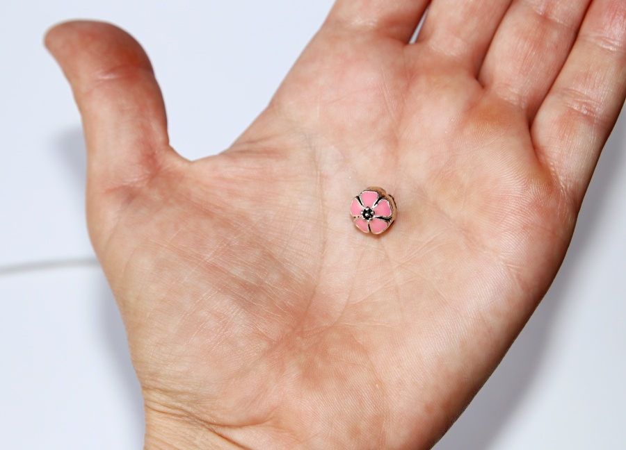 Korálek na náramek Fashion Jewerly - Růžový květ, Příroda, Květiny, Láska, Flower 3251