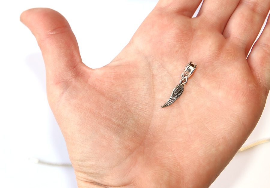 Korálek na náramek Fashion Jewerly - Přívěsek Andělské křídlo, Anděl, Štěsí, Láska, Angel wing 3263