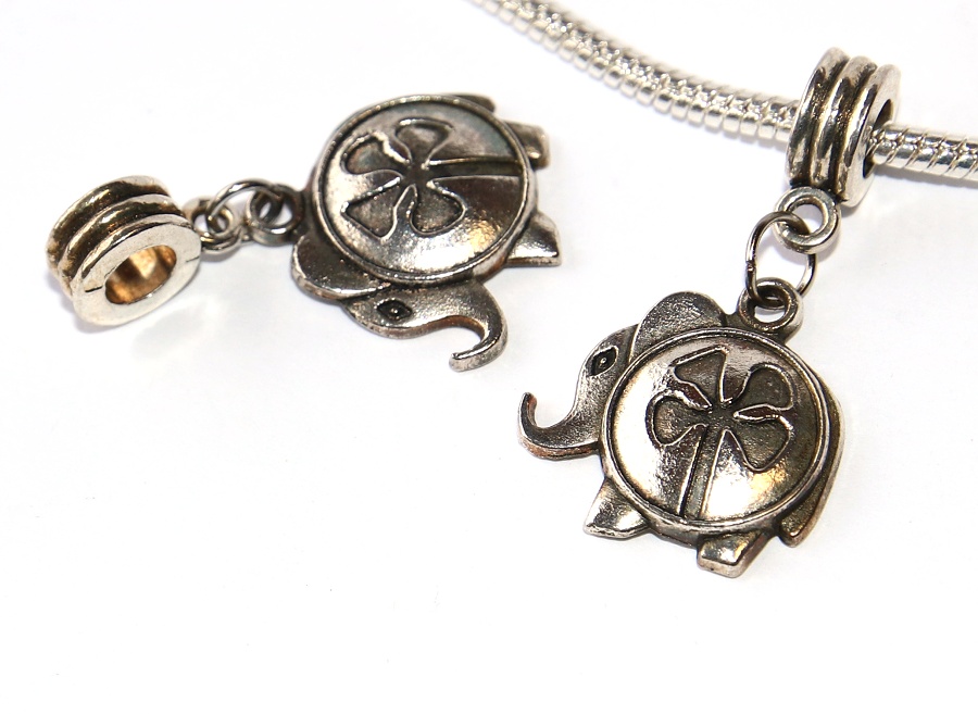 Korálek Fashion Jewerly - Slon, Čtyřlístek, Zvířata, Příroda, Štěstí, Elephant 3281
