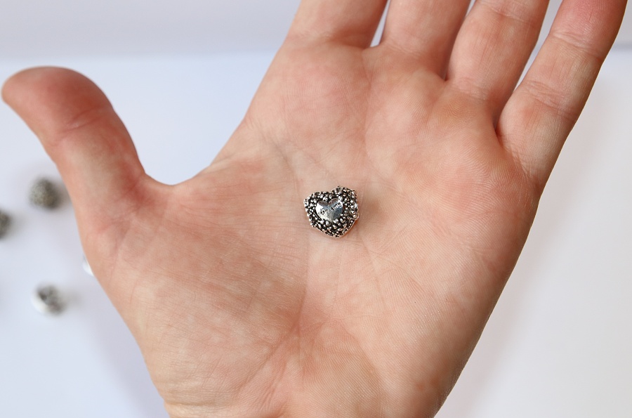 Korálek na náramek Fashion Jewerly - Srdce se srdíčky, Láska, Přátelství, Heart 3285