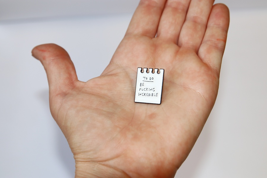 Brož BeCool - Seznam co dělat - být mega úžasný; To do: be fucking incredible; Jsem nejlepší a budu i nadále 3315