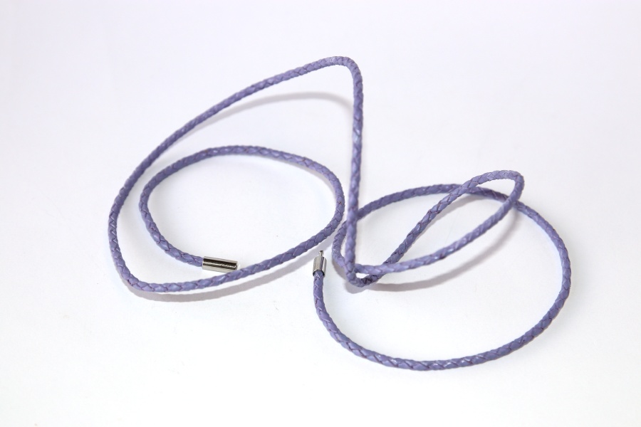 Náramek na korálky a přívěsky Fashion Jewerly - Pletený copánek fialový 92cm * 3344