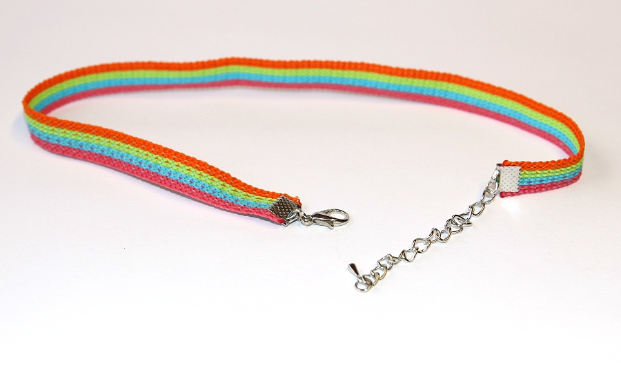 JoyKa Choker, náhrdelník okolo krku, Originalní jediné kusy s příběhem - Nejen Dětský, Dívčí, Barevná duha, Veselá nálada, Stužka z poutní cesty Santiago de Compostela, Roztomilá kráska, Cutie 3351