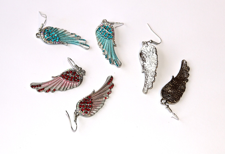 Náušnice Fashion Jewerly - Andělská křídla, Třpytivá kráska, Pírko, S dobrým srdcem 3368