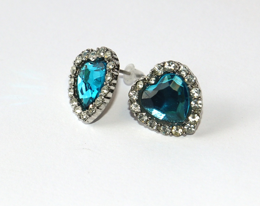 Náušnice Fashion Jewerly - Modré srdce oceánu, Titanic, Mořská víla, Třpytivá lady 3370