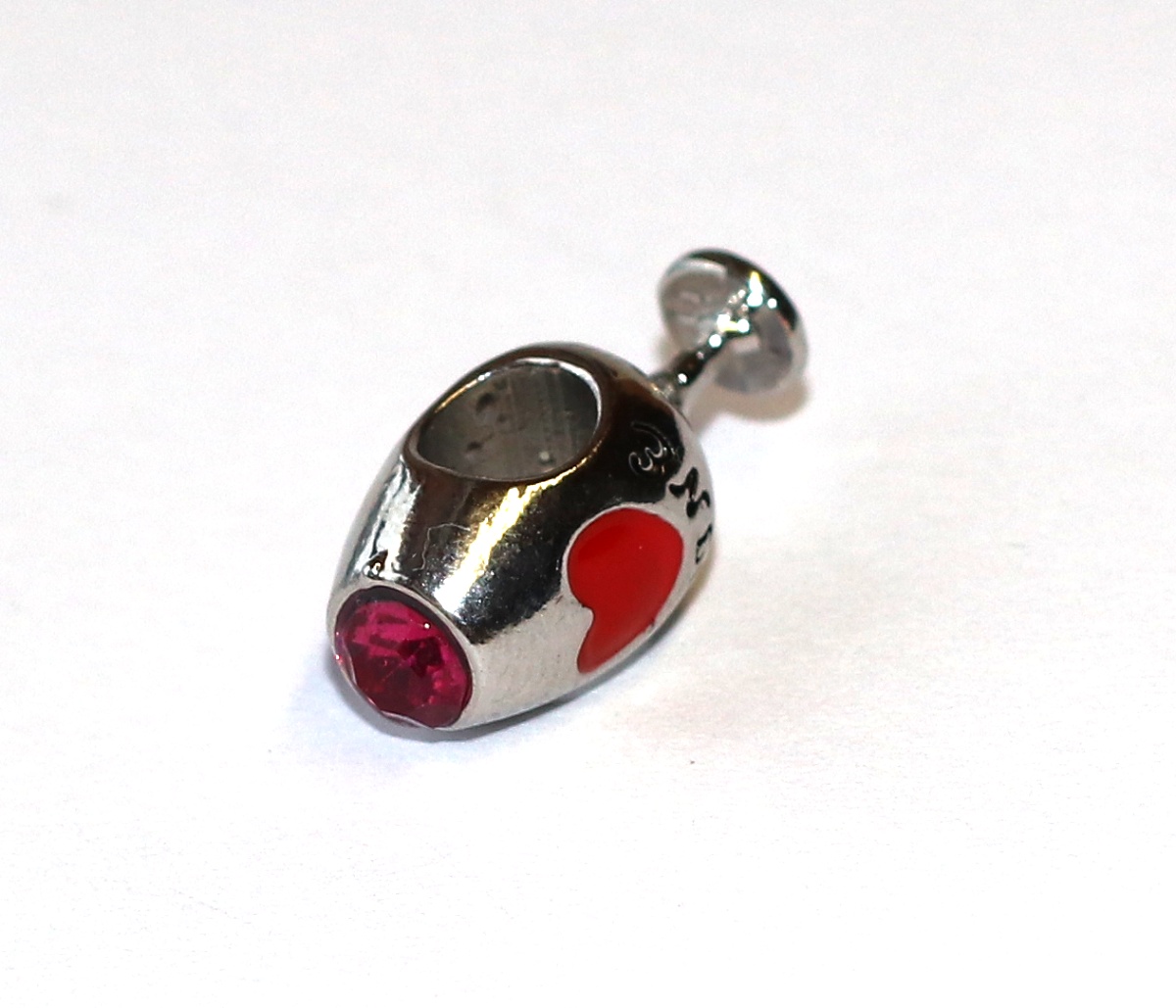 Korálek Fashion Jewerly na náramek nebo řetízek - Sklenka s vínem, Miluji červené víno, Oslava, Love wine 3559
