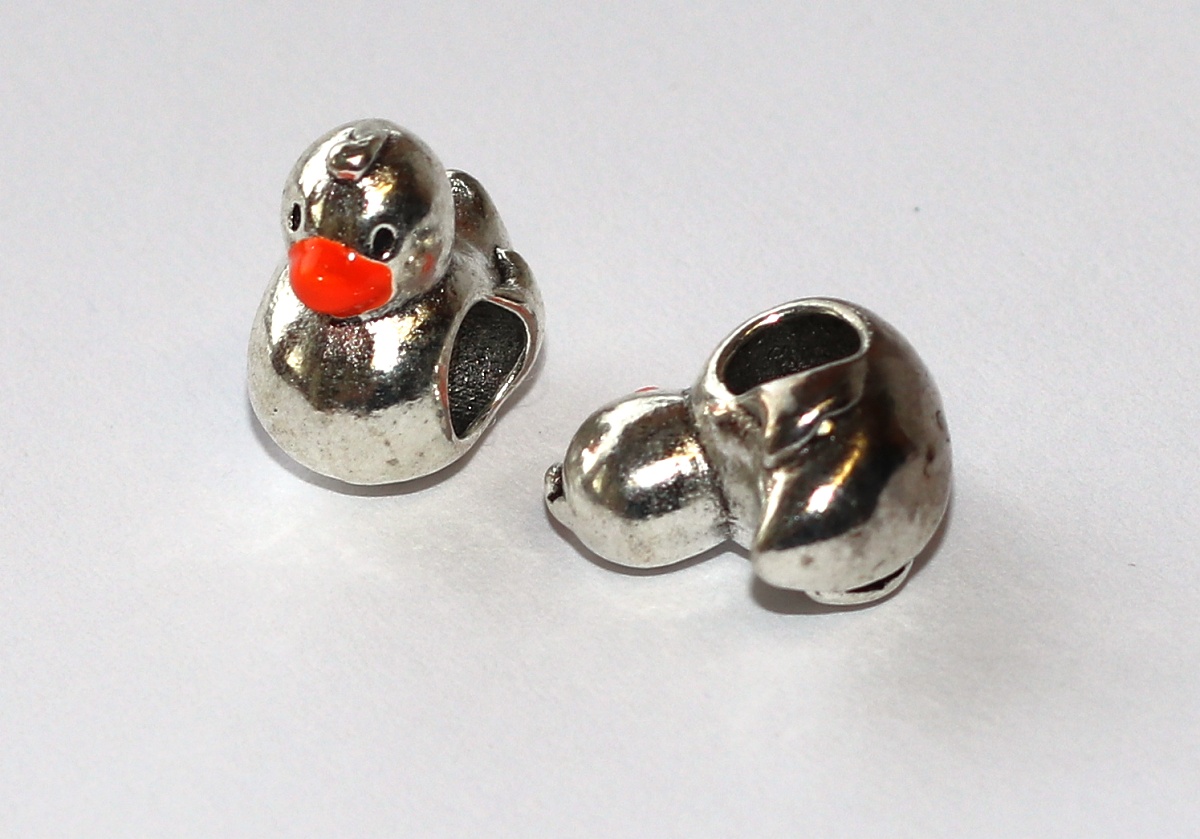 Korálek Fashion Jewerly na náramek nebo řetízek - Kačenka, Kachna, Kachnička na vodě 3566