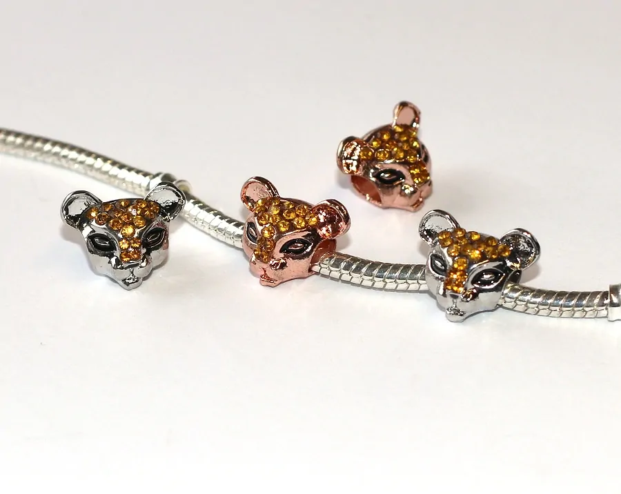 Korálek Fashion Jewerly na náramek nebo řetízek - Lvice Zdobená, Krásná kočka se šarmem, Kleopatřin Mazlíček, Puma s příběhem 3612hlavy