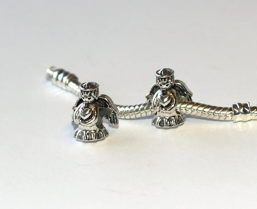 Korálek Fashion Jewerly na náramek nebo řetízek - Anděl strážný se srdíčkem, Andílek pro štěstí, Love Angels 3614