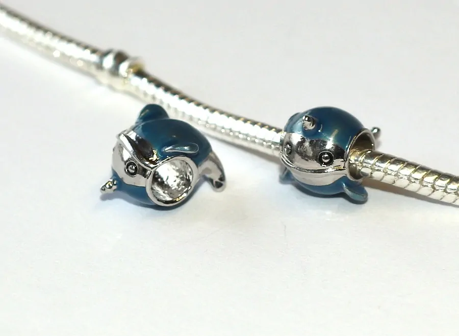 Korálek Fashion Jewerly na náramek nebo řetízek - Velryba, Delfínek, Mořská krása 3616 3612