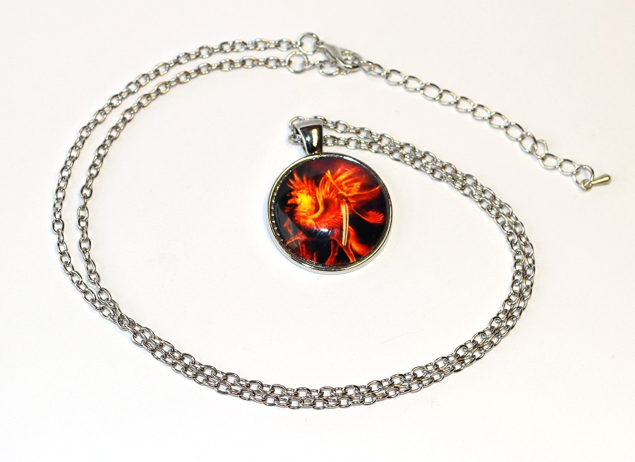 Řetízek Fashion Jewerly - Amulet Pegas, Ohnivý kůň s křídly, Vzkříšení, Znovuzrození 3738