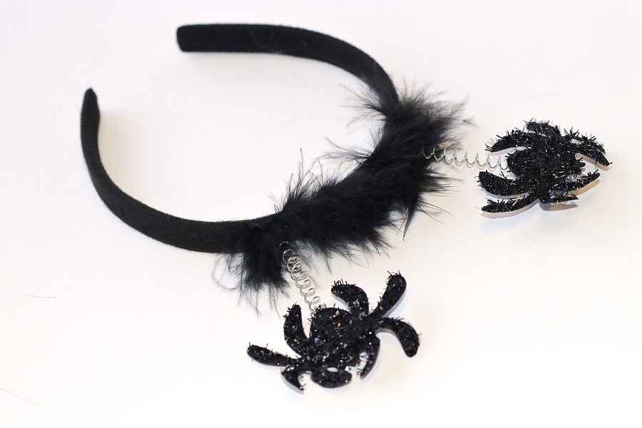 Čelenka černá, Fashion Jewerly - Třpytivý Pavouk, Kostým, Masopust, Oslava života 3750