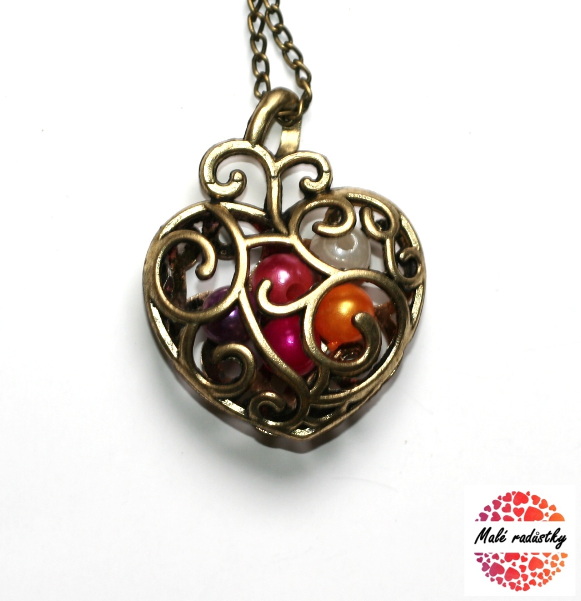 Náhrdelník Fashion Jewerly - Srdce s perlami 043