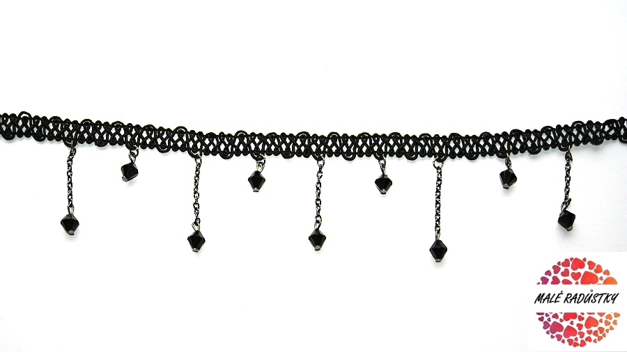 Fashion Jewerly - Krajkový náhrdelník s kamínky 464